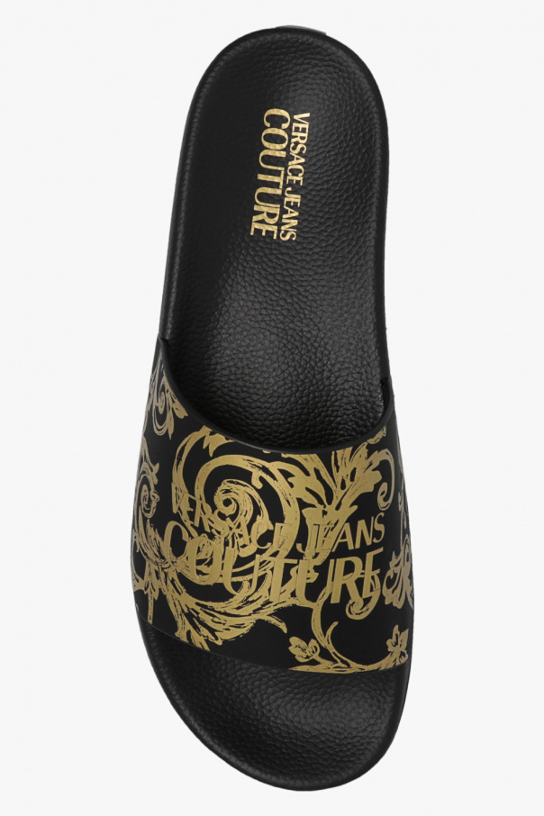 サンダル Versace Jeans Couture 74YA3SQ7 ZS624 LOGO Slides Versace Jeans Couture Logo Flip Flops for Men | US Online Store